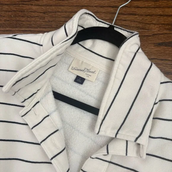 Universal Thread Long Sleeve Stripe Fleece Polo Sweatshirt - Picture 5 of 5